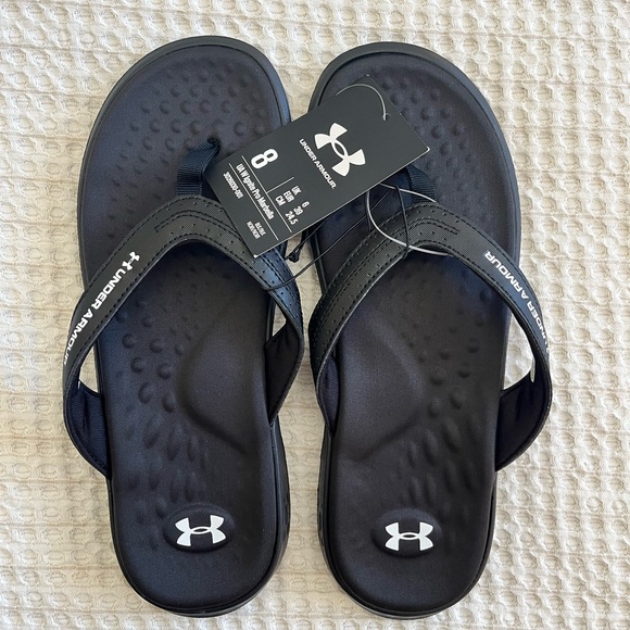 Under Armour Black Flip Flops - Picture 1 of 2